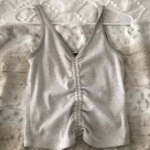 Grey and white striped tank top